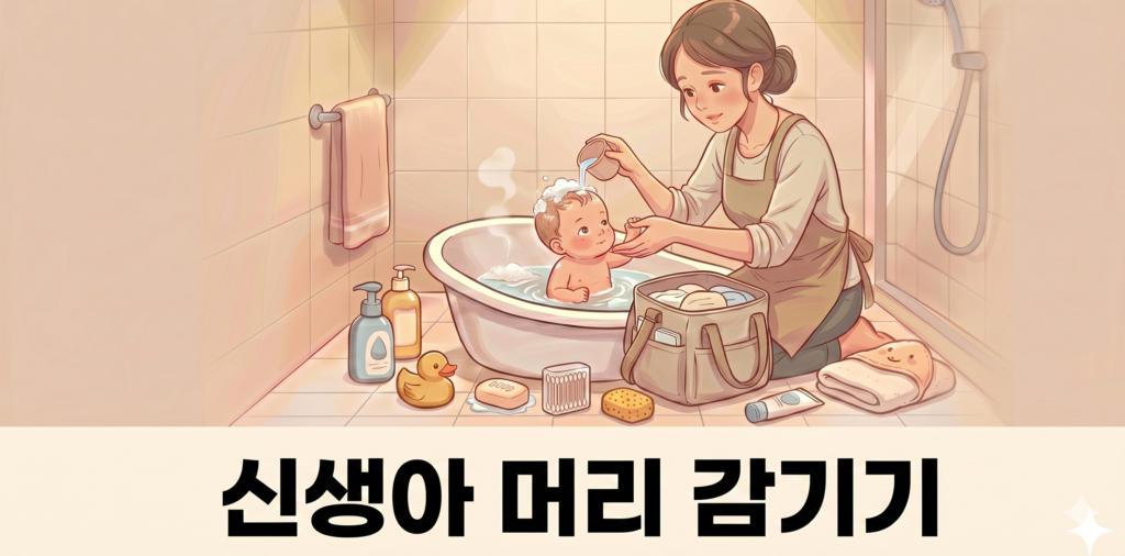 썸네일 신생아 머리 감기기