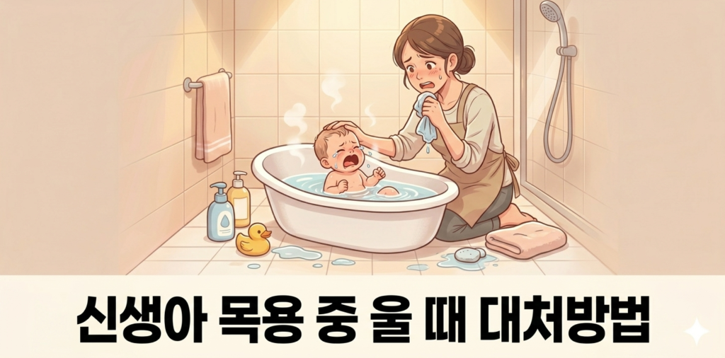 썸네일 신생아 목용 중 울 때