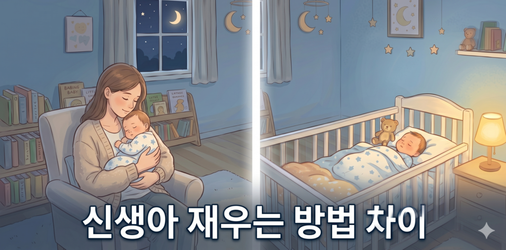 썸네일 신생아 재우는 방법 차이
