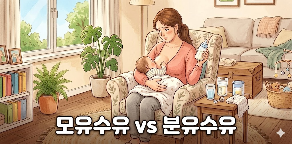 모유수유 vs 분유수유 장단점 비교: 신생아에게 어떤 수유 방식이 더 좋을까? 썸네일 모유수유 분유수유