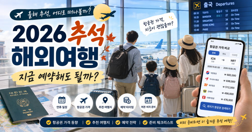 2026 추석 해외여행 항공권 숙소 예약 체크리스트
