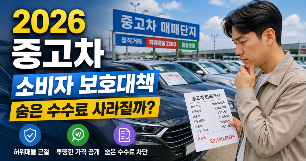 2026 중고차 소비자 보호대책 총액표시제와 수수료