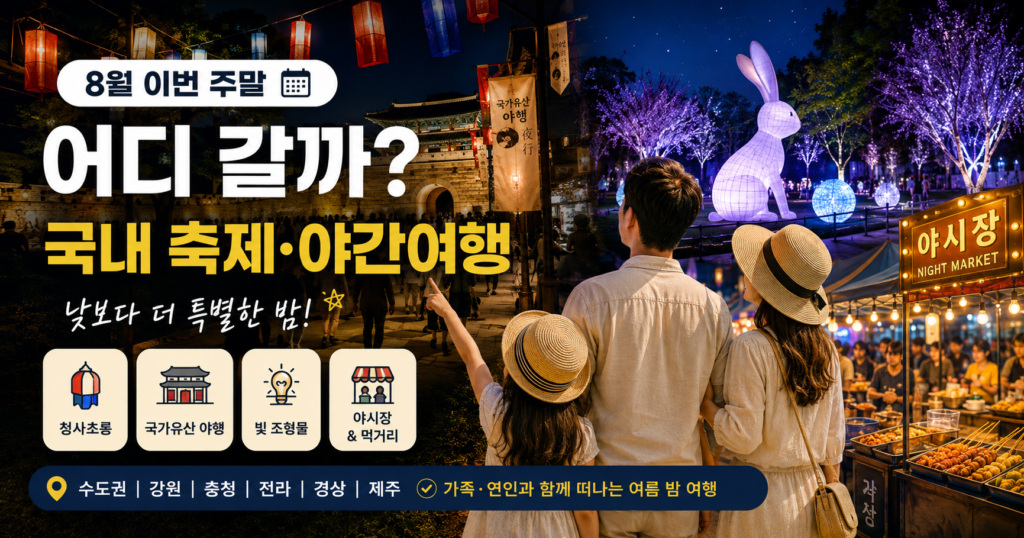 2026년 8월 이번 주말 국내 축제 야간여행 추천
