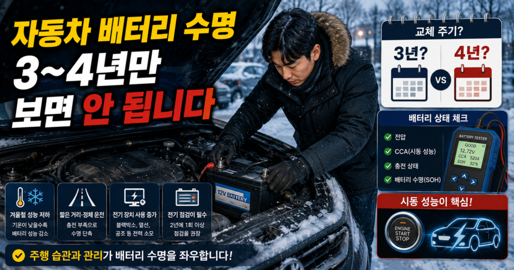 자동차 배터리 수명과 교체 전 방전 증상 6가지