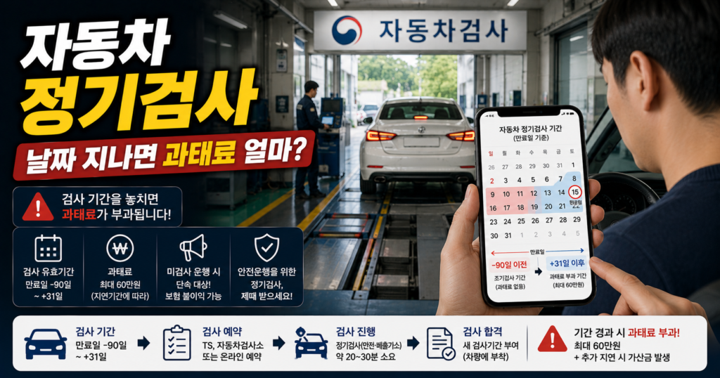 자동차 정기검사 기간 조회와 검사 지연 과태료 확인 방법