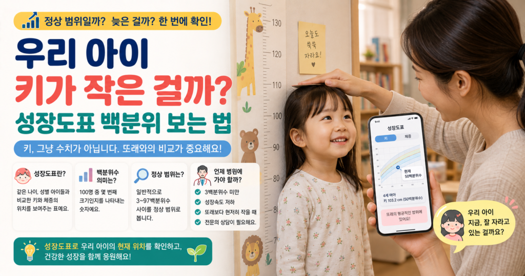 아이 키 백분위와 소아청소년 성장도표 보는 방법