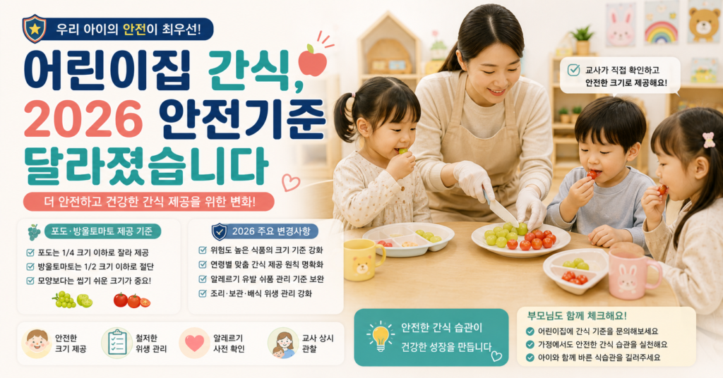 2026 어린이집 간식 급식 유아 질식사고 안전기준