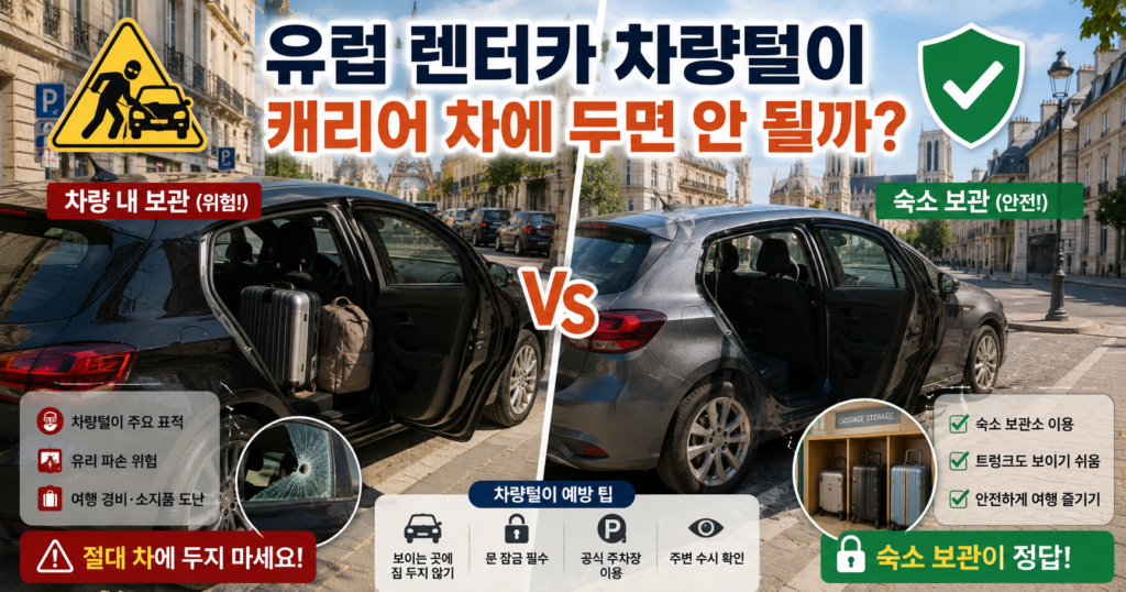 유럽 렌터카 캐리어 도난 차량털이 예방과 주차 방법