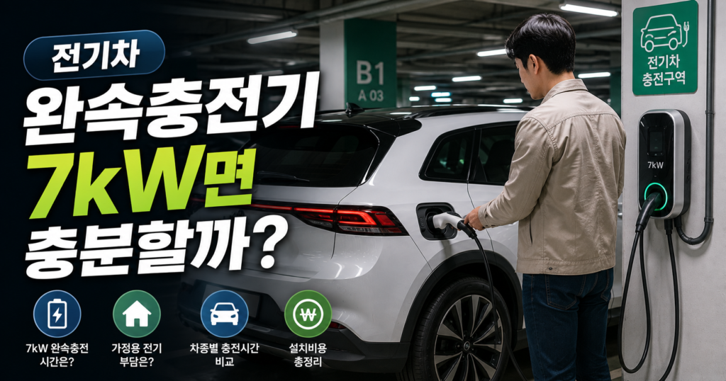 전기차 7kW 가정용 완속충전기 설치