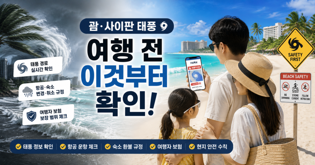 괌 사이판 태풍 이안류 여행 전 안전정보 확인