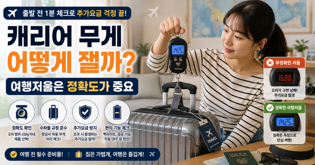 캐리어 저울로 비행기 수하물 무게 재는 방법