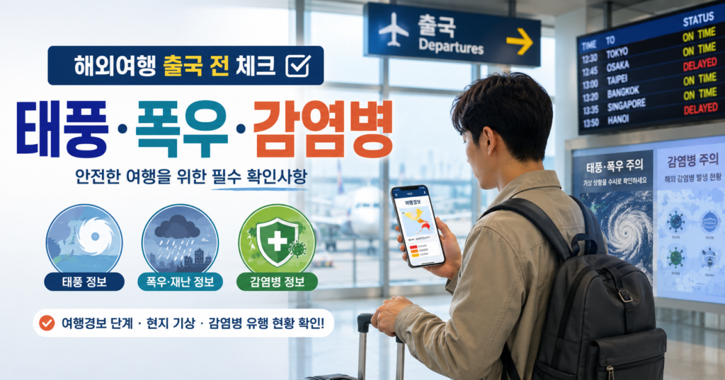 해외여행 출국 전 태풍 폭우 감염병 안전정보 확인