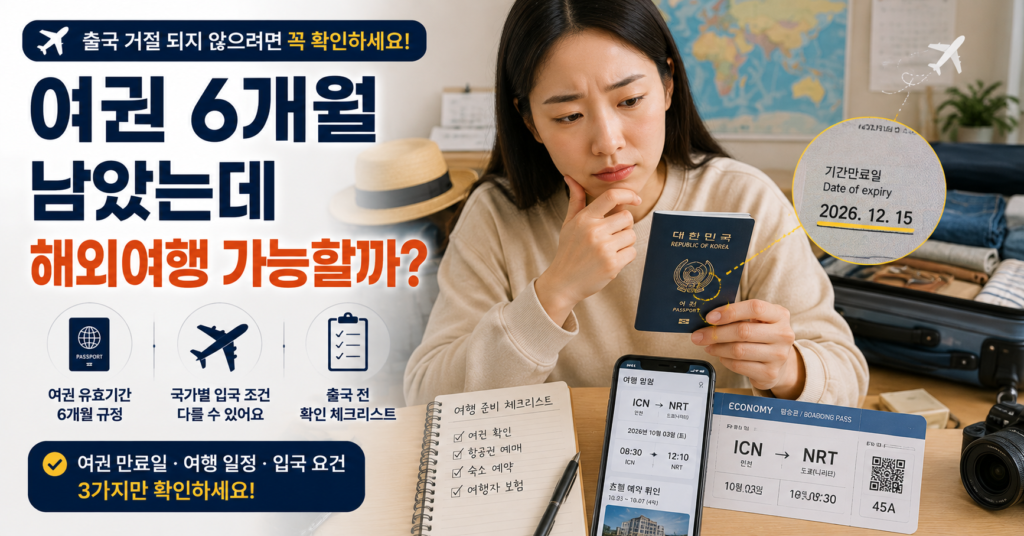 해외여행 여권 유효기간 6개월 국가별 입국 기준 확인