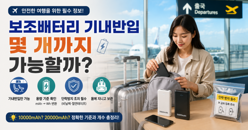 보조배터리 기내반입 10000mAh 20000mAh 여행용 보조배터리