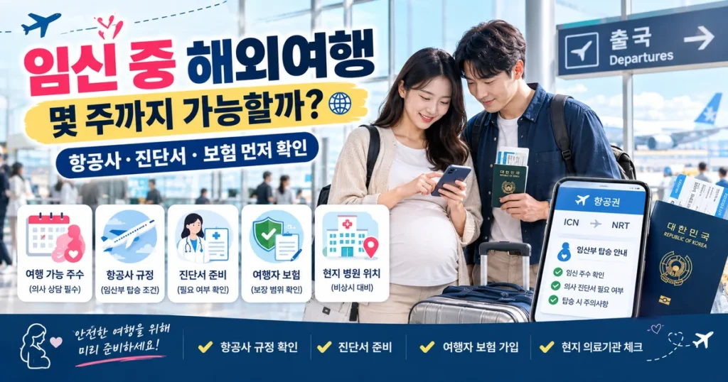 임신 해외여행 태교여행 임산부 비행기 탑승 주수와 준비 체크리스트