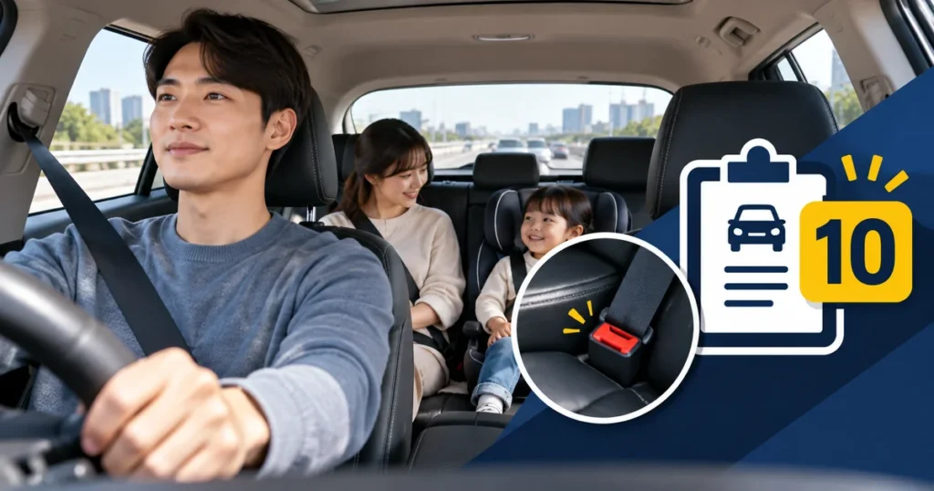 2026년 10월 안전벨트 벌점과 운전자·동승자 책임 기준을 설명하는 자동차 안전띠 이미지