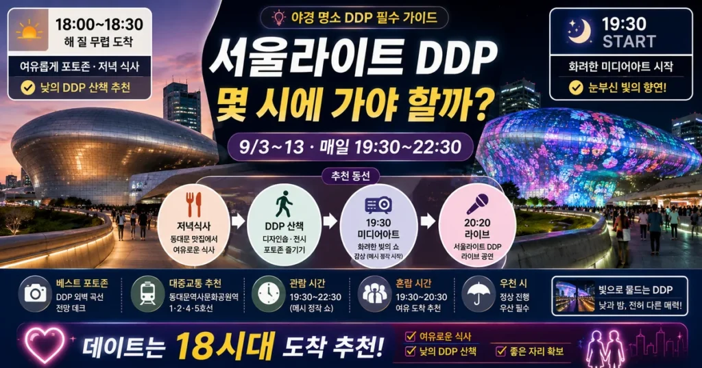 2026 서울라이트 DDP 가을 미디어아트 9월 서울 야간 데이트 관람시간